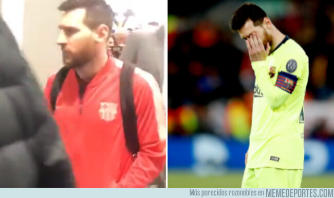 1074591 - Lo que Messi dijo a un grupo de aficionados blaugrana que le recriminaron la eliminación