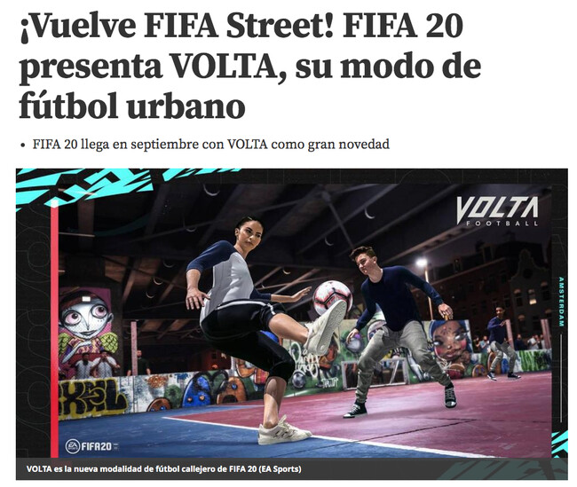 1077905 - La gran novedad del FIFA 20: vuelve FIFA Street con un modo llamado Volta