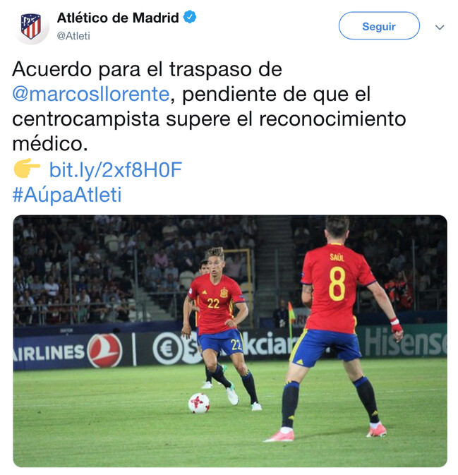 1078768 - Hacen oficial el traspaso de Marcos Llorente al Atleti, y TODO TODO TODO el mundo contestan con el mismo vídeo