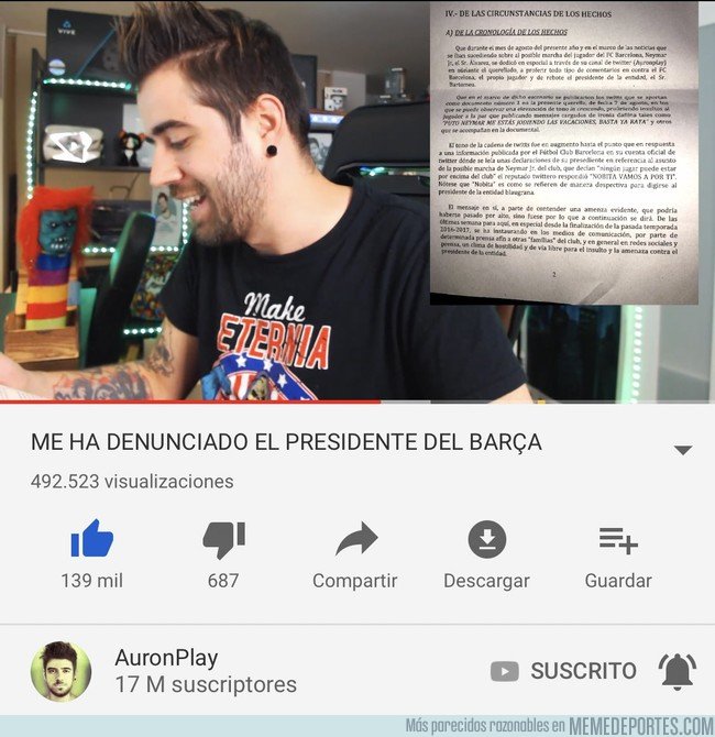 1084991 - El presidente del Barça, Josep María Bartomeu, ha denunciado a @auronplay por llamarle 'Nobita'