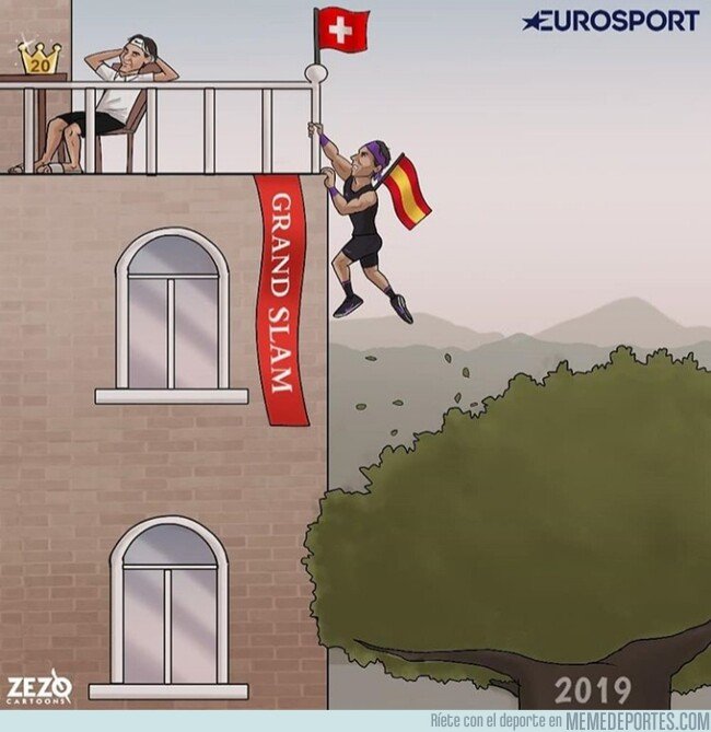 1085342 - Nadal está a un solo Grand Slam de Federer, por @zezocartoons