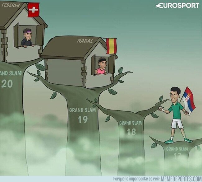 1097449 - Djokovic tiene a tiro de piedra a Nadal y a Federer, por @zezocartoons