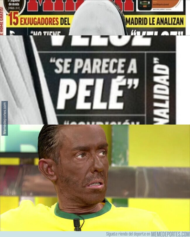1100146 - Así se quedó Pelé al ver la portada de Marca