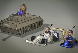 Enlace a Si Giroud es un kart y Benzema un Ferrari, ¿qué sería Henry? Por @zezocartoons