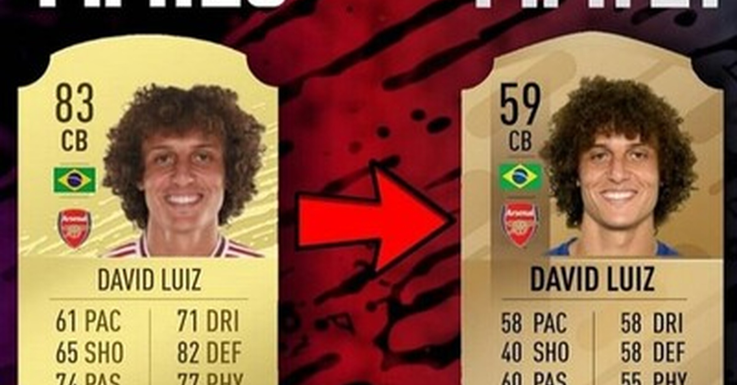  MEMEDEPORTES  David Luiz va a sufrir una dura bajada ...