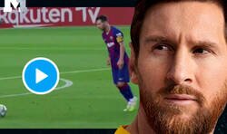 Enlace a Ojito al gesto de Messi después de anotar de tiro libre