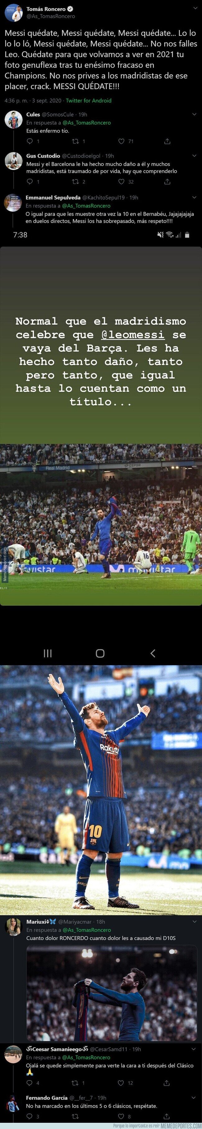 1114916 - Tomás Roncero la lía pardísima con este tuit contra Messi y los culés no tardan en responder