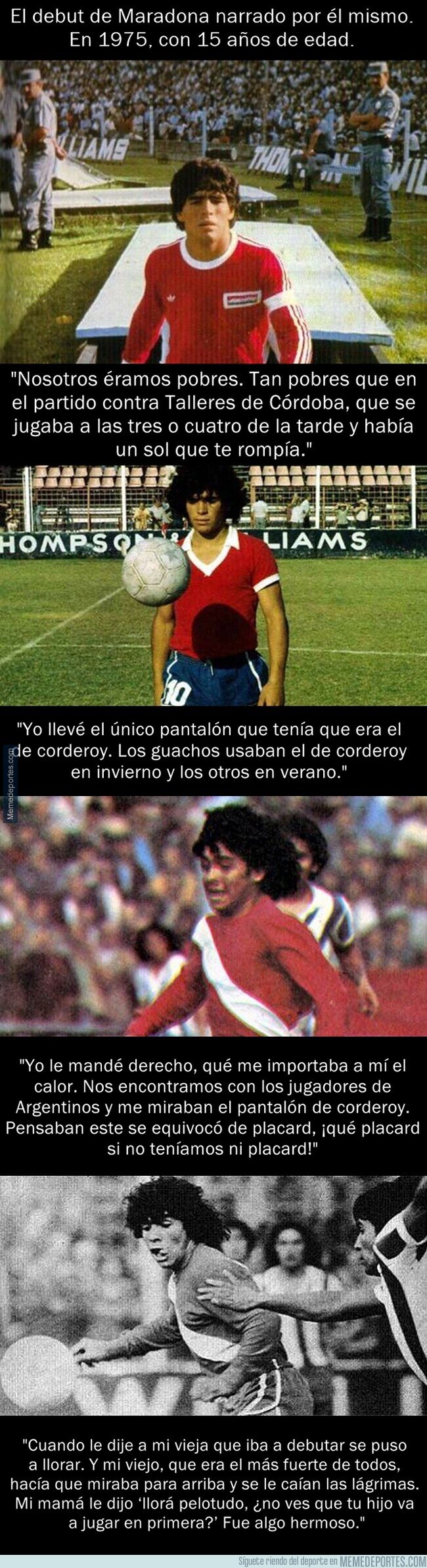 1121286 - Así fue el debut de Maradona narrado por él mismo en el año 1975 con 15 años