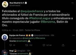 Enlace a Cachondeo máximo con este tuit del Real Madrid felicitando a Francia con este final que nadie se esperaba