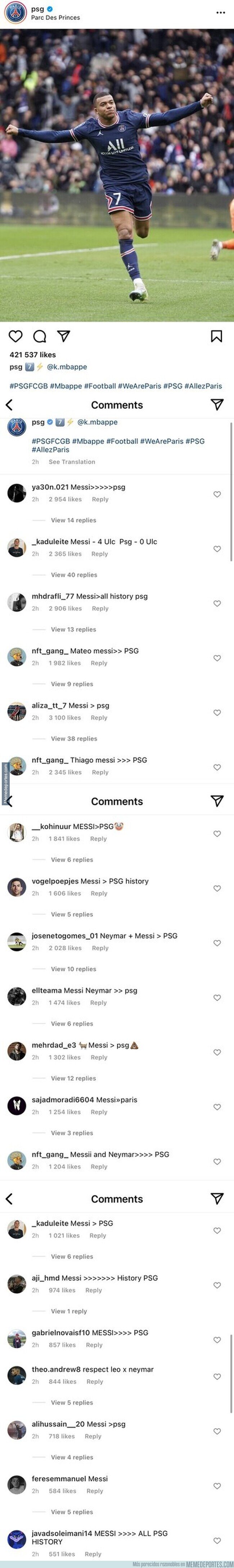 1157105 - Las redes sociales del PSG tras los abucheos a Messi por parte de aficionados del equipo parisino