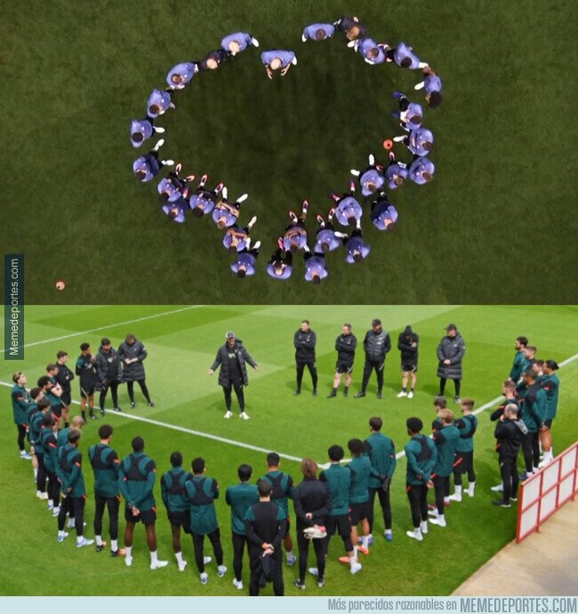 1162393 - El Liverpool de Klopp imita el corazón de Zidane antes de la final