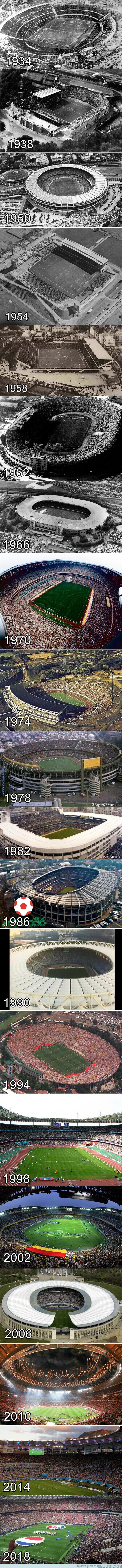 1163723 - Así se vieron los estadios en cada final del mundo.