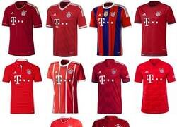 Enlace a El Bayern homenajea los 10 títulos conseguidos uniendo sus camisetas en una sola