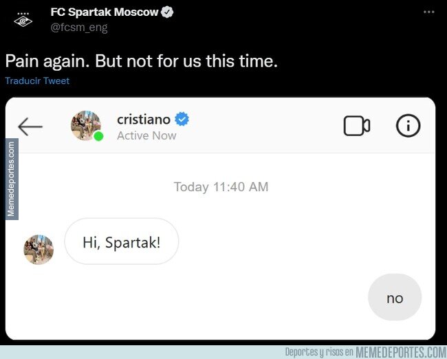 1165621 - El Spartak no desperdicia una oportunidad para echarse unas risas con Cristiano