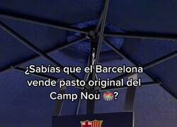 Enlace a El Barça vende hasta el pasto del Camp Nou.