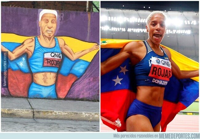 1166567 - El mural que le hicieron a Yulimar Rojas en Venezuela se parece a Dennis Rodman