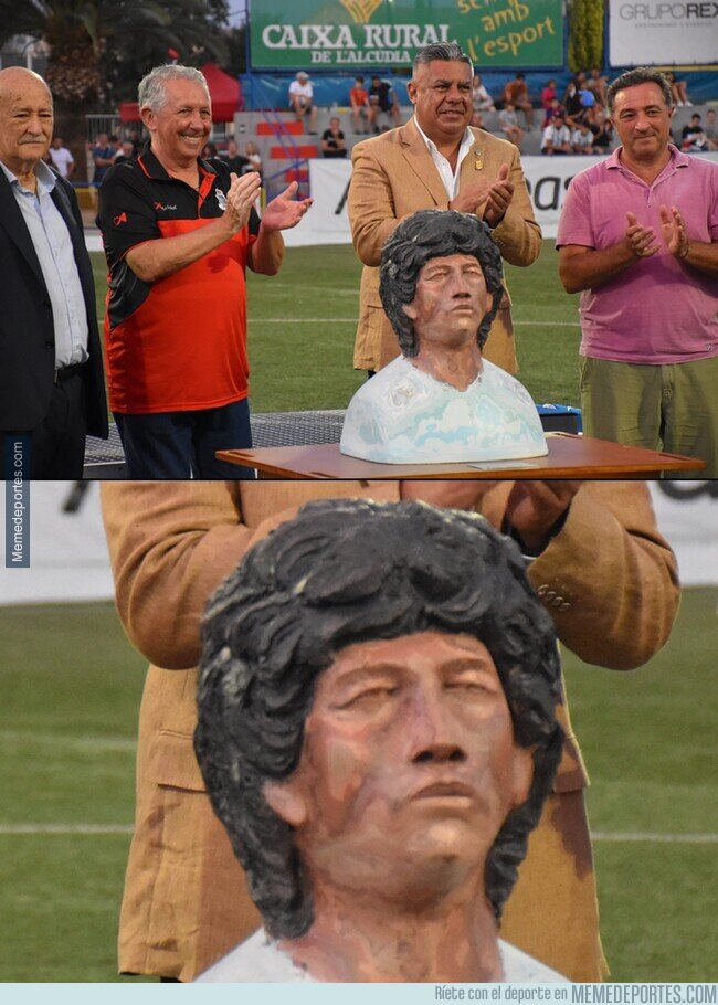1166967 - Desvelada la nueva estatua de Maradona. Menos mal que ya no esta aquí para ver esto