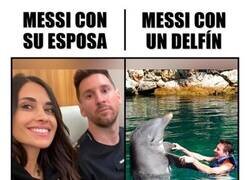 Enlace a Messi con un delfín
