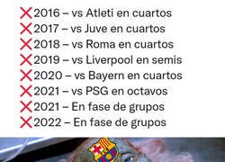 Enlace a Los durísimos últimos 8 años del Barça en Champions