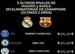 Enlace a La mala suerte con los rivales se ha cebado con Madrid y Barça estos últimos años en Champions, la verdad