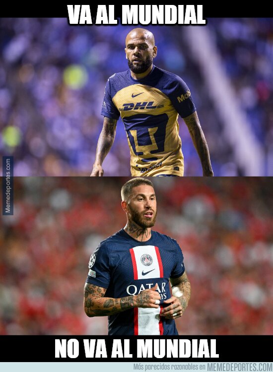 1174148 - Ramos en la élite del fútbol, junto a Messi, Mbapeé y Neymar y Alves en el Pumas.