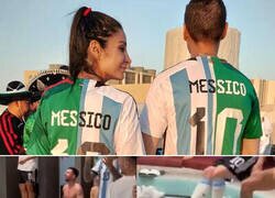 Enlace a Mientras los mexicanos idolatran a Messi. Messi usa la camisa de México para limpiar el piso.