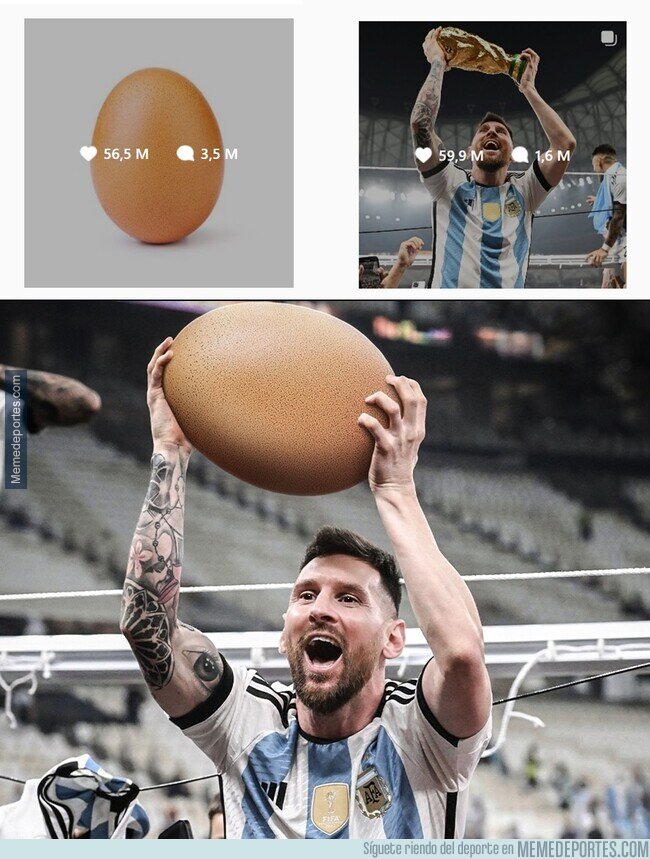 1177144 - Nuevo récord. Messi tiene ahora el post con más likes en la historia de instagram.