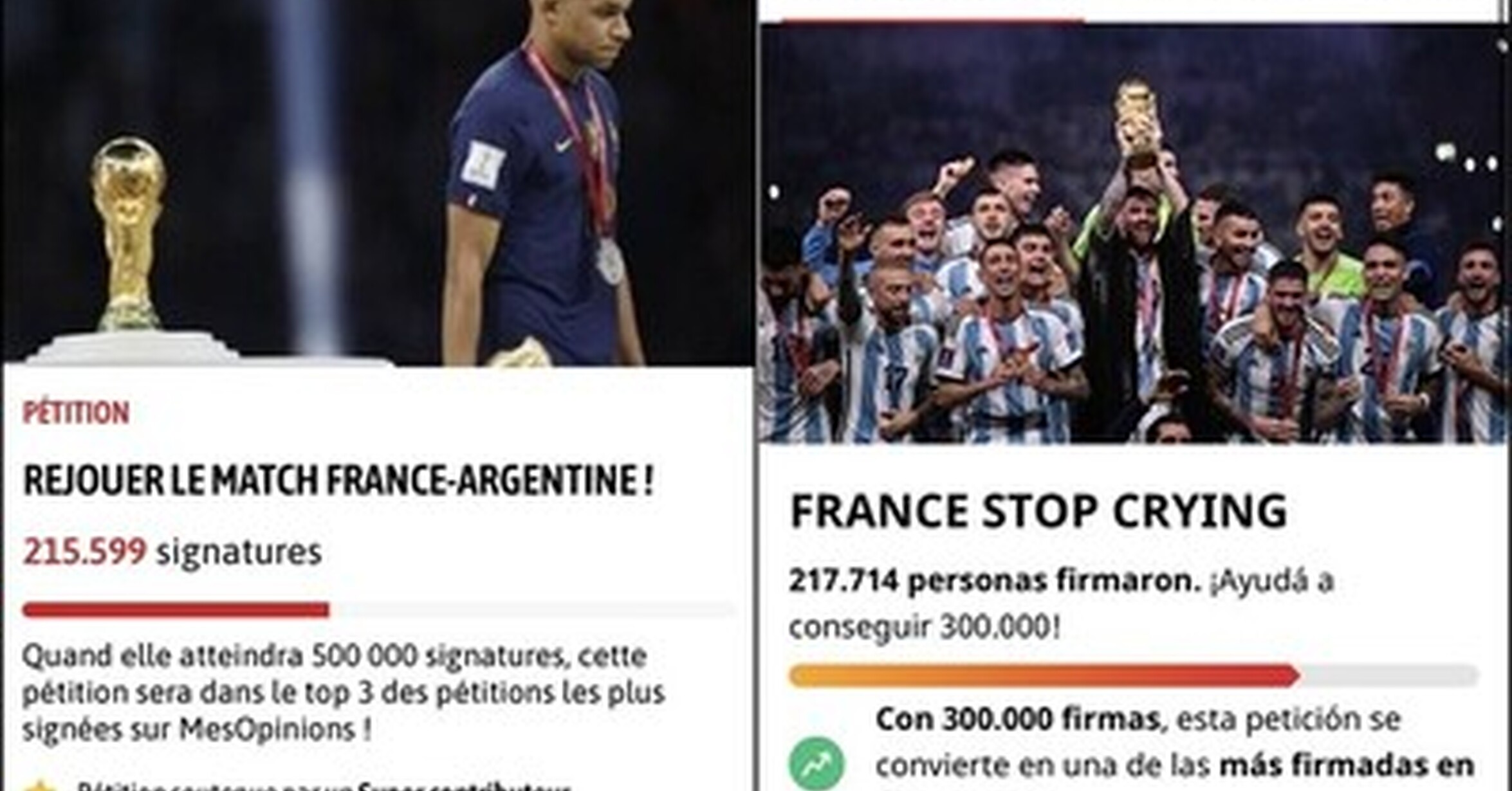 Un Change.org para que Francia deje de llorar ha conseguido más firmas