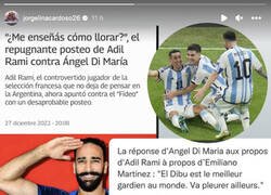 Enlace a Menudo zasca de la mujer de Di María a Adil Rami tras la final del Mundial