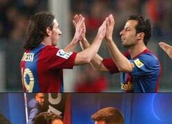 Enlace a Messi y un inesperado encuentro con el mítico Ludovic Giuly