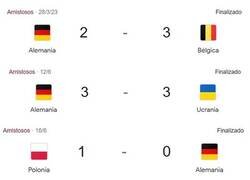 Enlace a Los últimos 5 partidos de Alemania. Es oficial, es crisis deportiva.