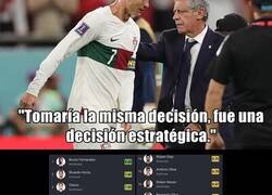 Enlace a Fernando Santos habla por primera vez de la suplencia de Cristiano en el mundial