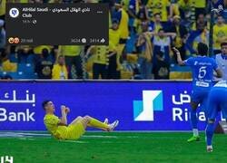 Enlace a Ojito al cachondeo del Al Hilal con una foto de Cristiano llorando por un penalti