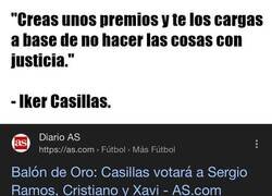 Enlace a Así votó Casillas el año que Messi anotó 91 goles en un año
