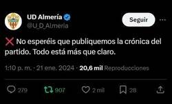 Enlace a Almería decide no publicar la crónica del partido