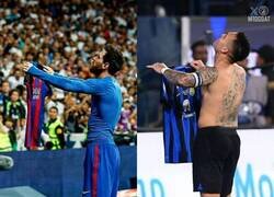 Enlace a Lautaro homenajea  a Messi... con unos kilitos de más