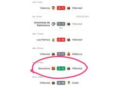 Enlace a Los últimos partidos del Villarreal
