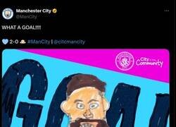 Enlace a El City publicita sus goles con dibujos hechos por niños de un centro comunitario