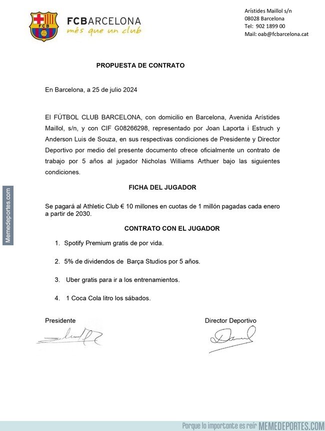 1207973 - Se filtra la propuesta que el FC Barcelona le ha hecho a Nico Williams