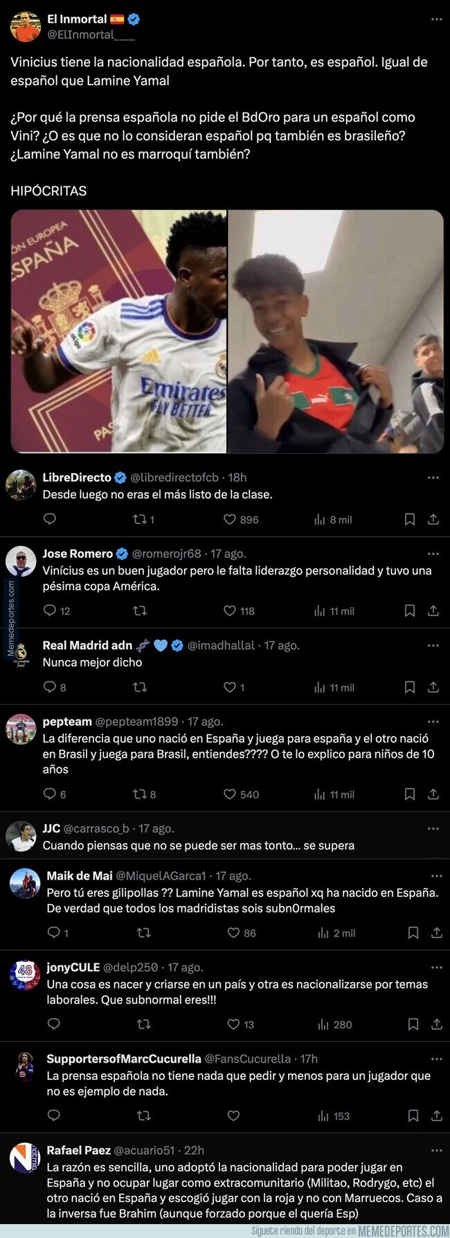 1209066 - Este madridista se convierte en la burla de todos por este mensaje sobre Vinicius y Lamine Yamal