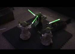 Enlace a La gran batalla ha llegado con 3 Yoda animatronics frente a frente