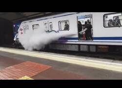 Enlace a Rocían con un extintor a unos graffiteros en el metro de Madrid