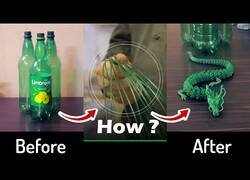 Enlace a Creando un dragón con botellas de plástico