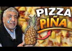 Enlace a Pino Prestanizzi prueba por primera vez la pizza con piña