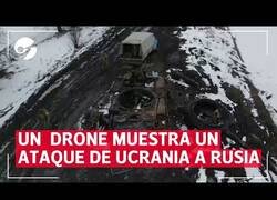 Enlace a Un dron filma el resultado de un ataque de Ucrania a las tropas rusas