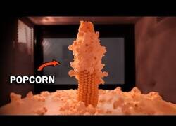 Enlace a Mazorca de maíz convirtiéndose en palomitas dentro de un microondas