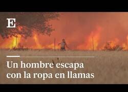 Enlace a Un hombre con la ropa en llamas huye de los incendios en Zamora