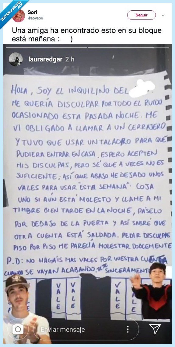 Este Vecino La Lia Muy Gorda En Su Bloque Y Emite Un Comunicado Digno De Admirar Por Soysori