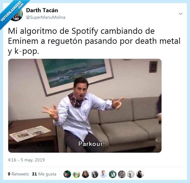 spotify,algoritmo,música,cambiar,parkour