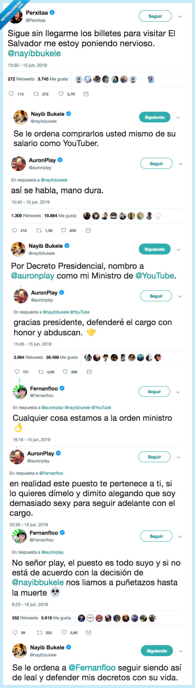 presidente,el salvador,auronplay,ministro